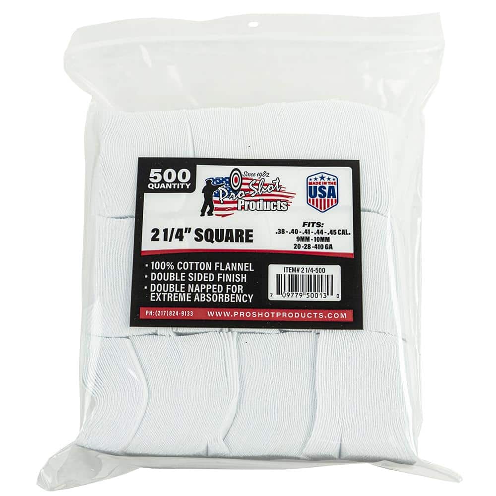 Pro-Shot 2 1/4" Square 100% Cotton Patches 500/ct