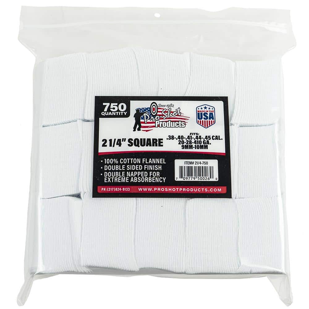 Pro-Shot 2 1/4" Square 100% Cotton Patches 750/ct