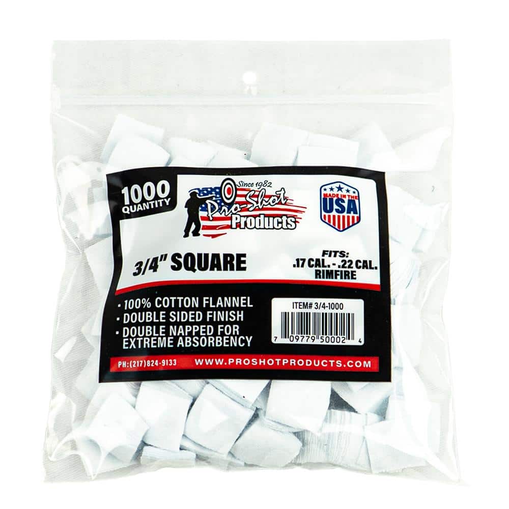Pro-Shot 3/4" Square 100% Cotton Patches 1000/ct