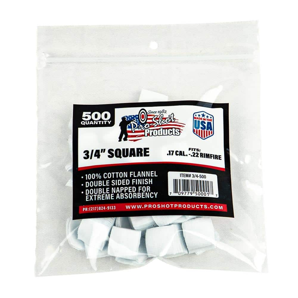 Pro-Shot 3/4" Square 100% Cotton Patches 500/ct