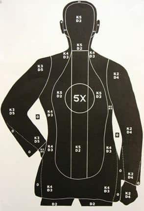 Speedwell Police Qualification Silhouette New Standard 5 X Ring - 200/Pack -27" X 38"