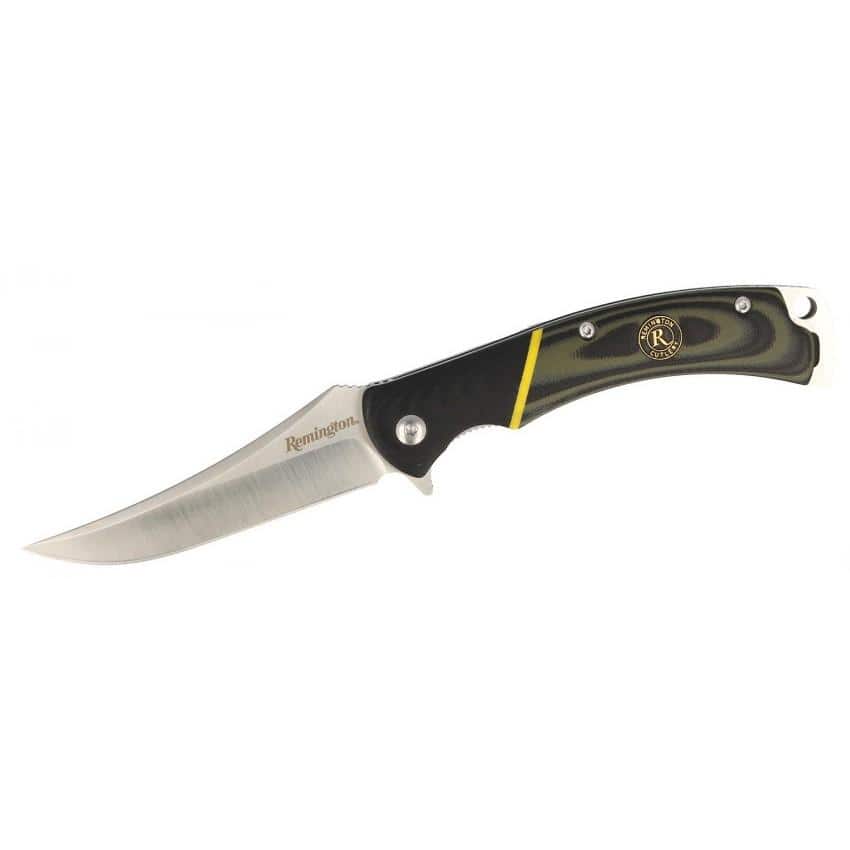 Remington Hunter Folding Knife 4" Trailing Point Blade Green