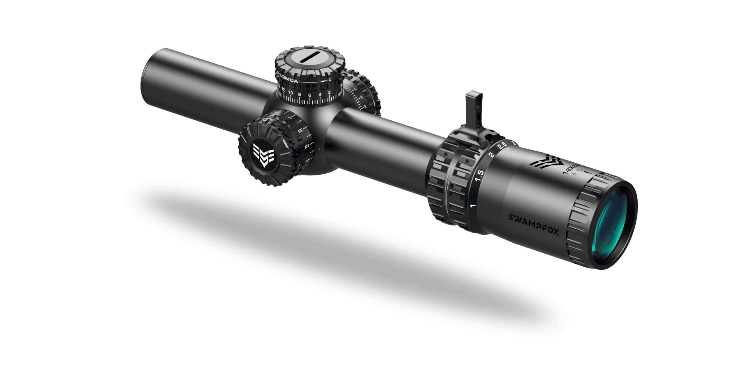 Swampfox Arrowhead LPVO Series Rifle Scope - 1-8x24 30mm SFP Red Guerrilla Dot BDC Long - Black