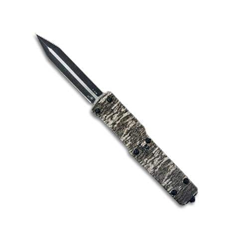 Templar Knife Premium Large Zinc Weighted Knife 3-1/2" D2 Dagger Blade Mossy Oak Bottomland
