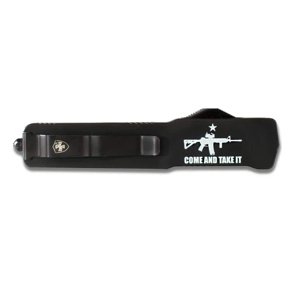 Templar Knives Premium Weighted Come and Take It Slim Knife 3-1/8" Drop Point Blade Black
