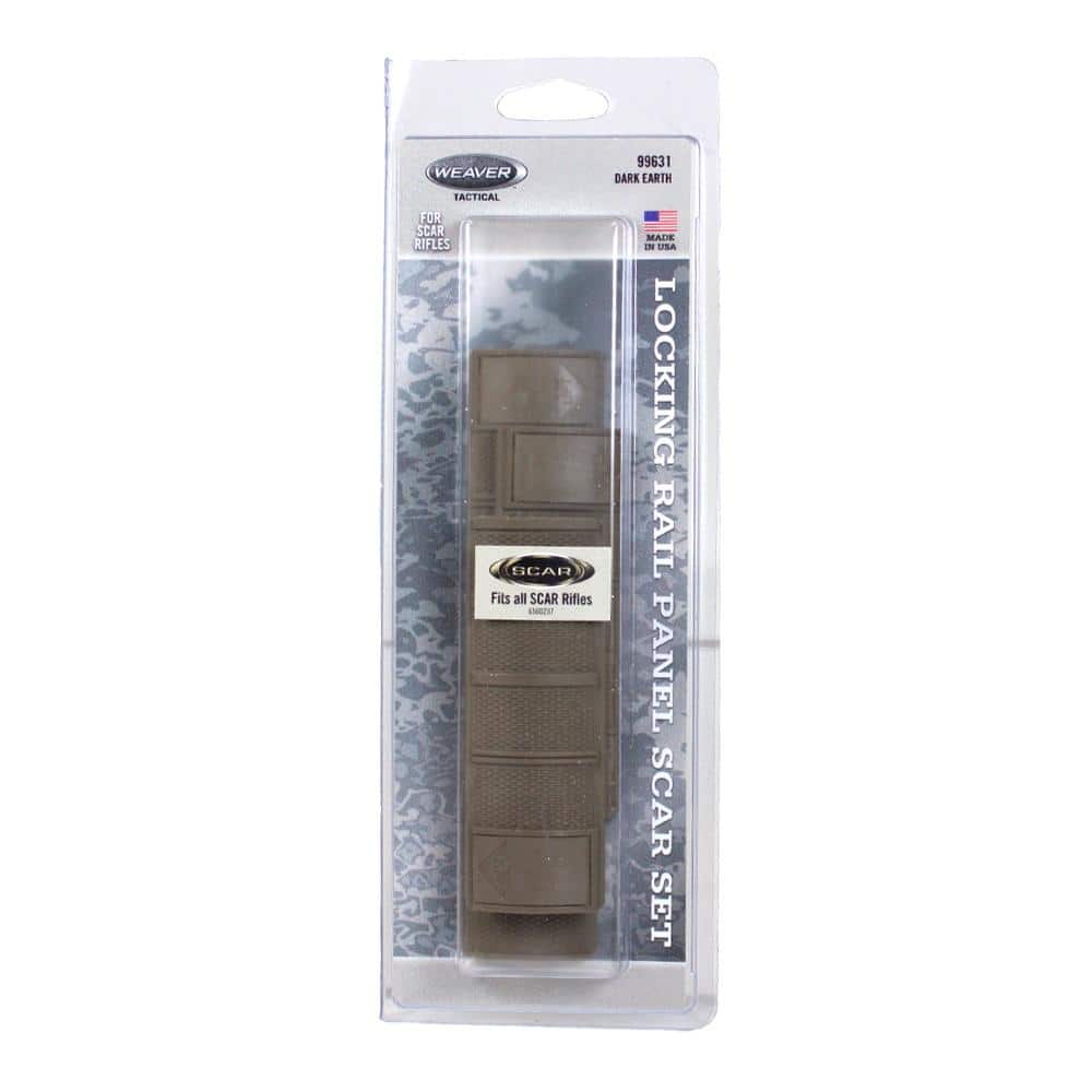 Weaver S.C.A.R. Locking Rail Panels Two 4" Medium One 6-3/8" Long - Dark Earth