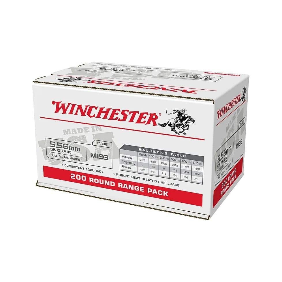Lake City Rifle Ammunition 5.56mm M193 55 gr. FMJ 3270 fps (4-200rd boxes) 800/ct Case