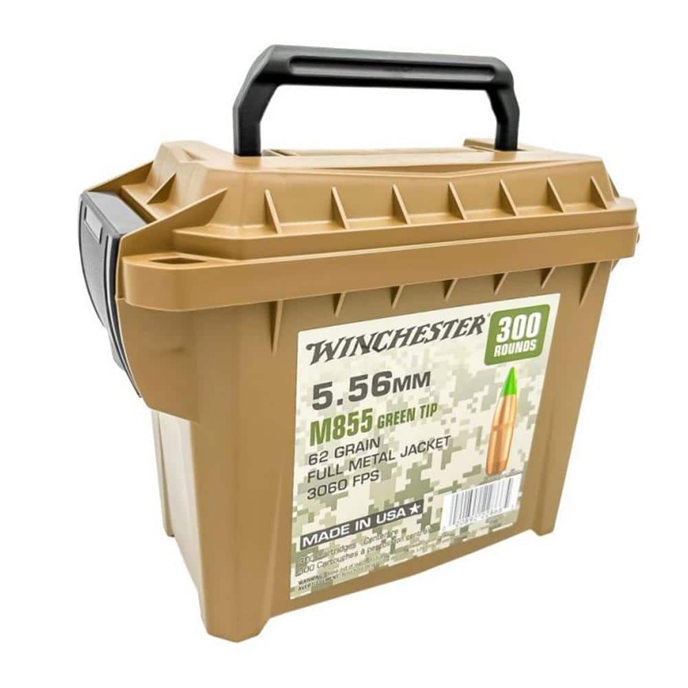 Winchester Lake City M855 Rifle Ammunition 5.56mm 62 gr. FMJ 3060 fps 300/ct (Polymer Ammo Can)