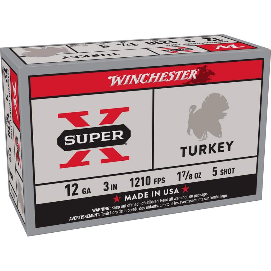 Winchester Super-X Turkey Loads Shotshells 12ga 3" 1-7/8 oz 1210 fps #5 10/ct