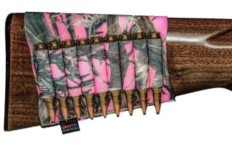 Grovtec Buttstock Cartridge Shell Holder- Rifle Open Style TrueTimber Pink