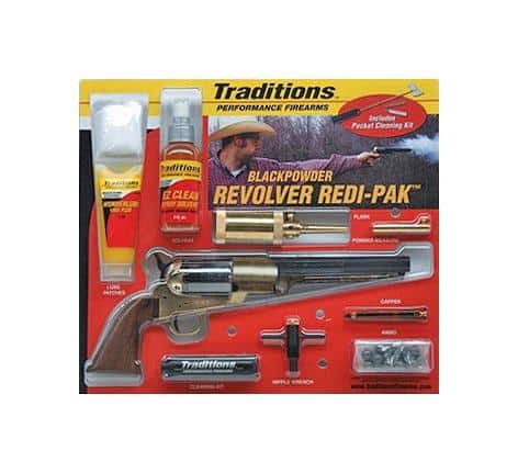 Traditions 1858 Army Redi-Pak Black Powder Revolver / Walnut / Brass .44 Cal 8" Blued Barrel