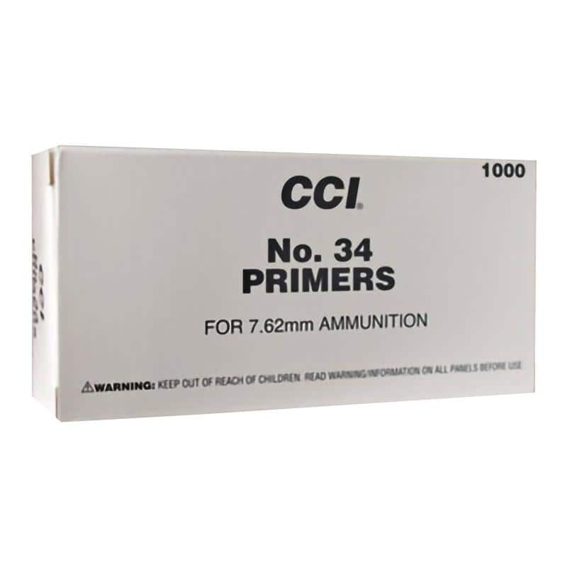 CCI Standard Primers #34 (Large) 7.62mm Military / NATO Sensitivity 1000/ct