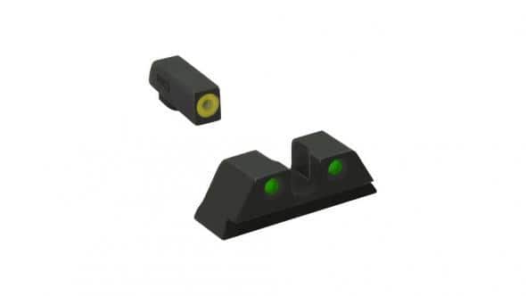 Meprolight ML41231 Hyper-Bright Yellow Ring Front/Green Rear Sights for Kimber DASA Revolvers