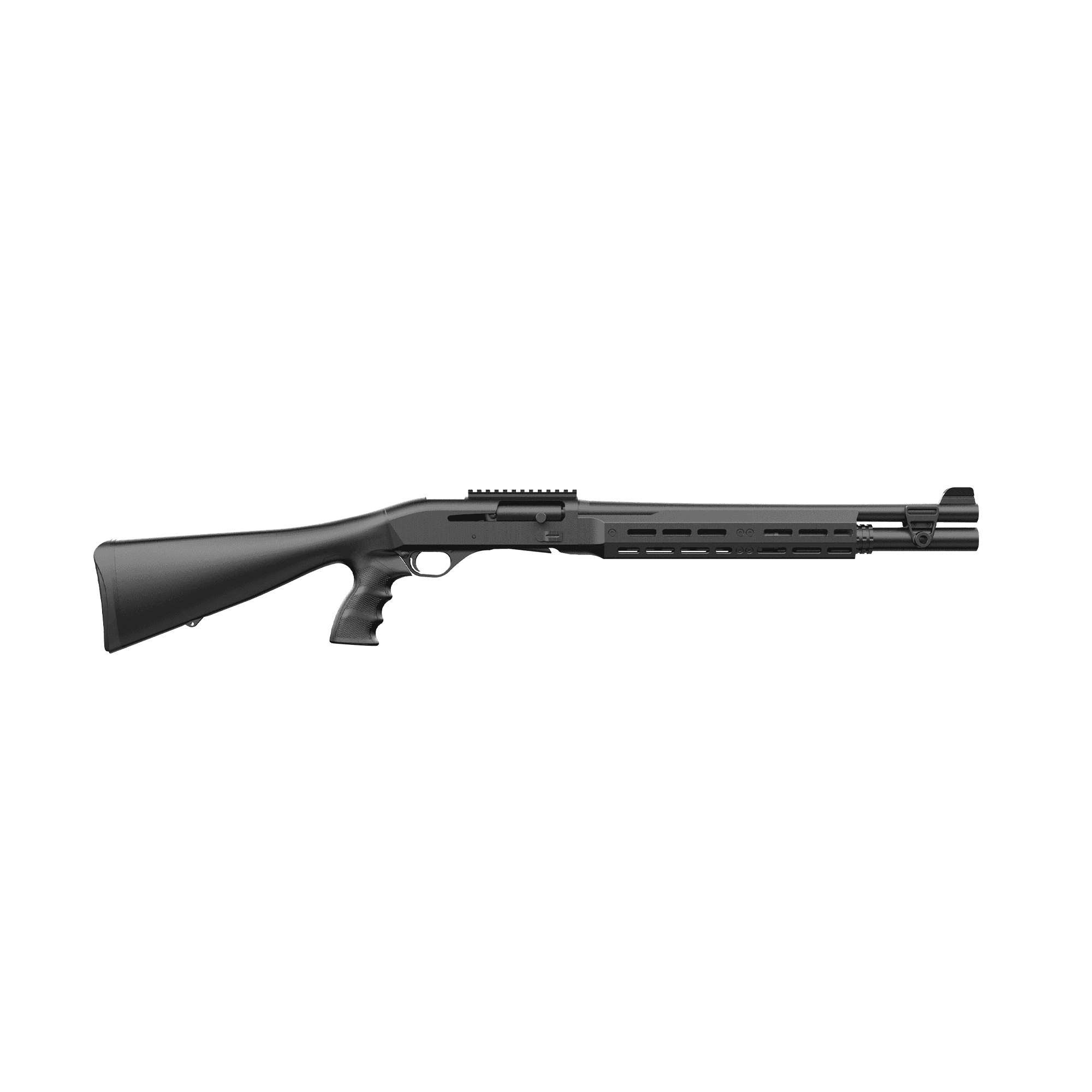 Retay 724 Patrol w/Aluminum Forend Pistol Grip Shotgun 12ga 3" Chamber 4rd Capacity 18.5" Barrel Black Synthetic Matte Finish