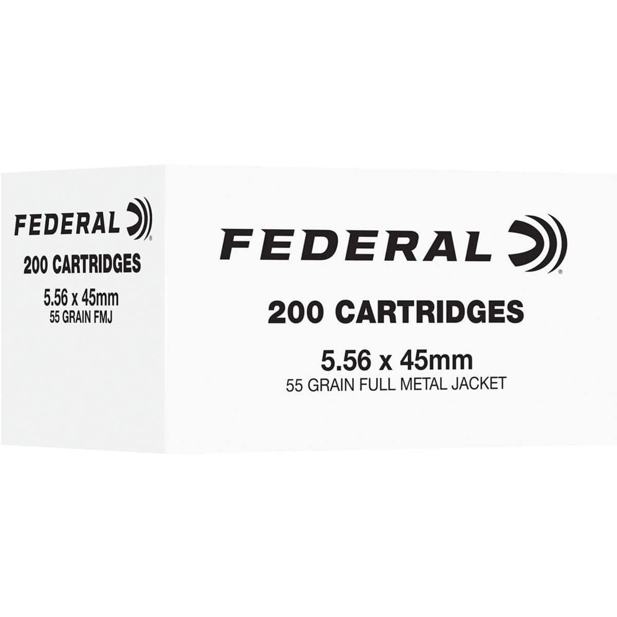 Federal American Eagle Rifle Ammunition 5.56mm 55gr FMJ 3165 fps 200/ct