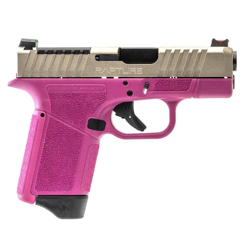 GForce Arms GF9 Rapture Subcompact OR Handgun 9mm Luger 12rd Magazine 3.25" Barrel Pink Frame Nickel Slide