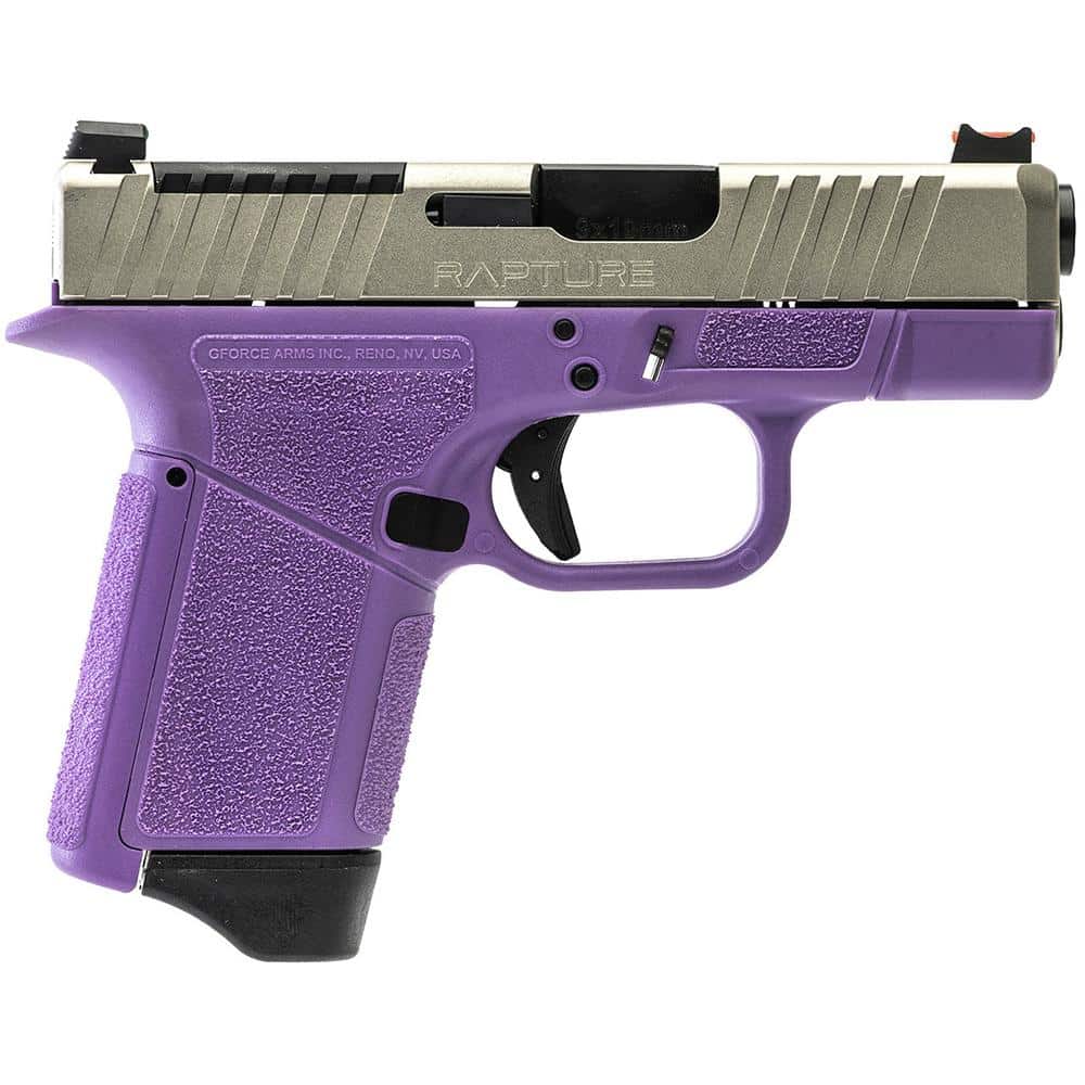 GForce Arms GF9 Rapture Subcompact OR Handgun 9mm Luger 12rd Magazine 3.25" Barrel Purple Frame Nickel Slide