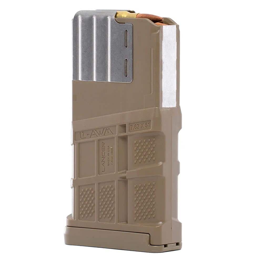 Lancer L7AWM Rifle Magazine Flat Dark Earth .308 Win/7.62x5mm/6.5 Creedmoor 20/rd