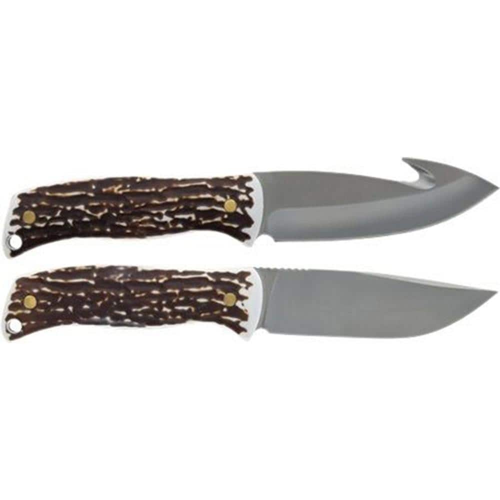 Uncle Henry Fixed Blade Knife Combo 4-1/5" Drop Point and Gut Hook Blades