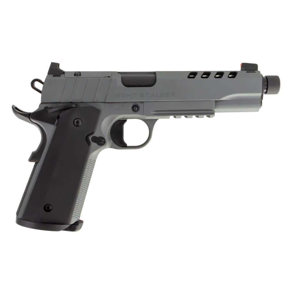 1911 Night Stalker SF 10 Handgun 10mm 8rd Magazine 5" Threaded Barrel Cerakote Grey with Black Grips