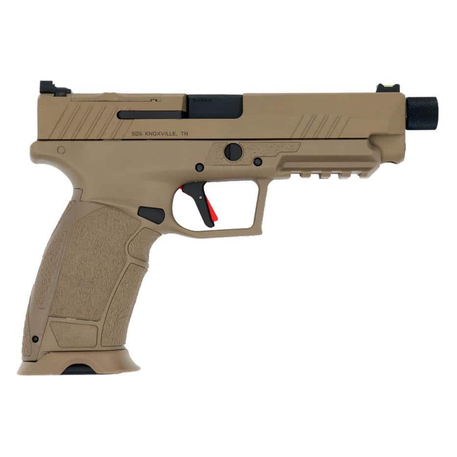 Tisas PX-9 Gen 3 Tactical Semi Auto Pistol 9mm Handgun 18rd & 20rd Magazines 5.1" Threaded Barrel FDE