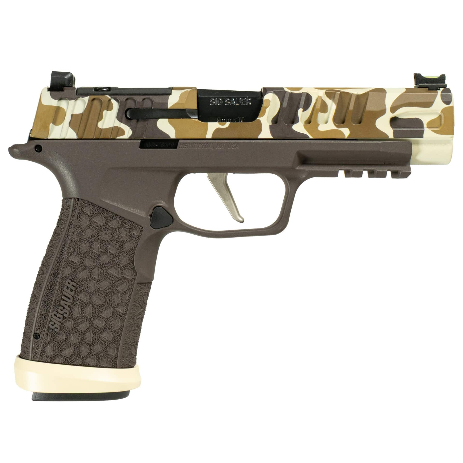 Sig Sauer P365 Fuse Duck Camo 2 Handgun 9mm Luger 21(2)&17(1)rd Magazines 4.3" Barrel LXG Front Optic Sight