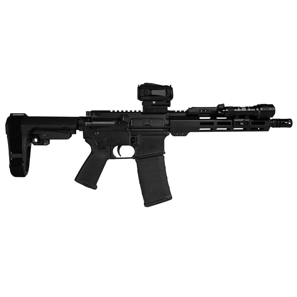 Shark Coast Midnight AR Pistol Bundle .300 BLK 30rd Magazine 10.5'' Threaded Barrel Vortex Sparc Red Dot Streamlight ProTac SBA3 Brace
