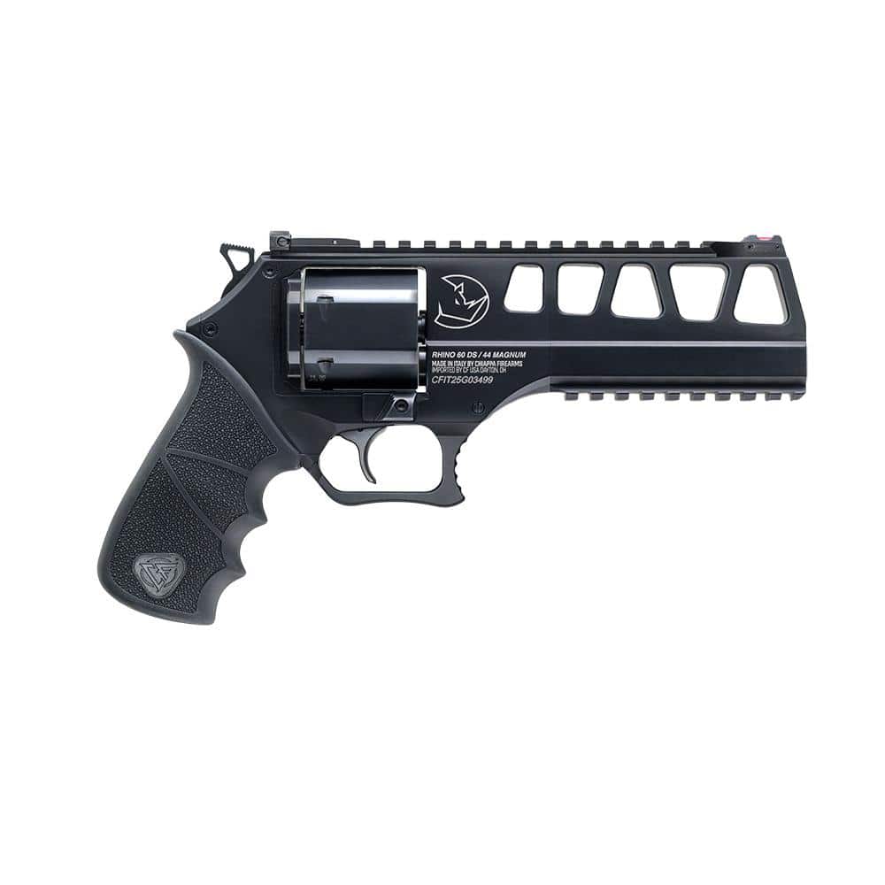 Chiappa Rhino 60DS Handgun .44 Rem Mag 6" Barrel Black Finish Adjustable Rear Sight Hogue Rubber Grip