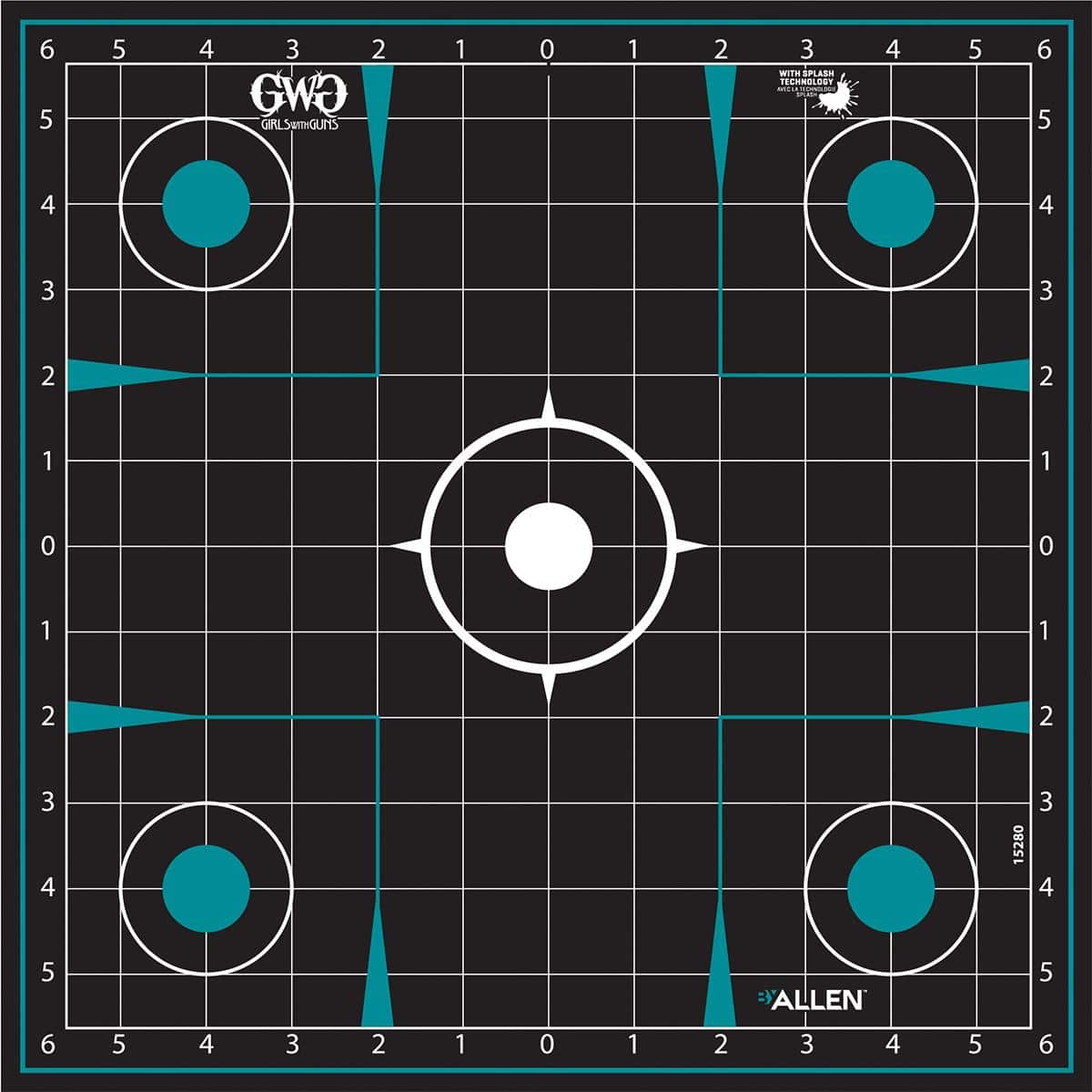 Allen Girls with Guns Splash Adhesive Sight Grid Targets 12x12 - 5/ct