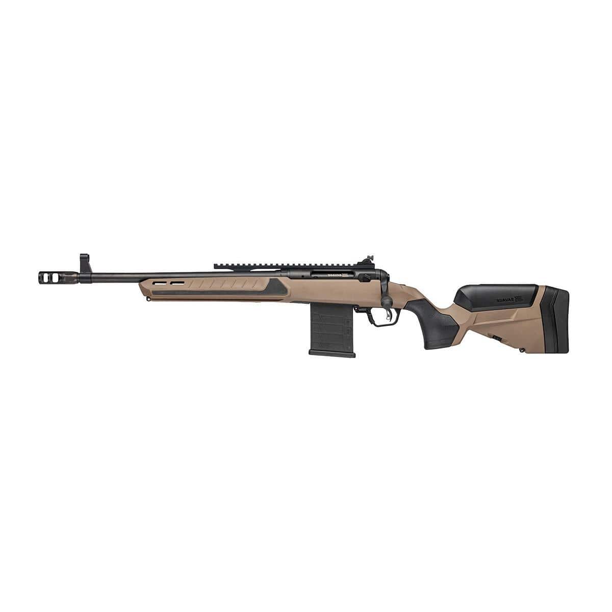 Savage 110 Scout Left Hand V2 Rifle 450 Bushmaster 4rd Magazine 16.5 Threaded Barrel Tan Stock