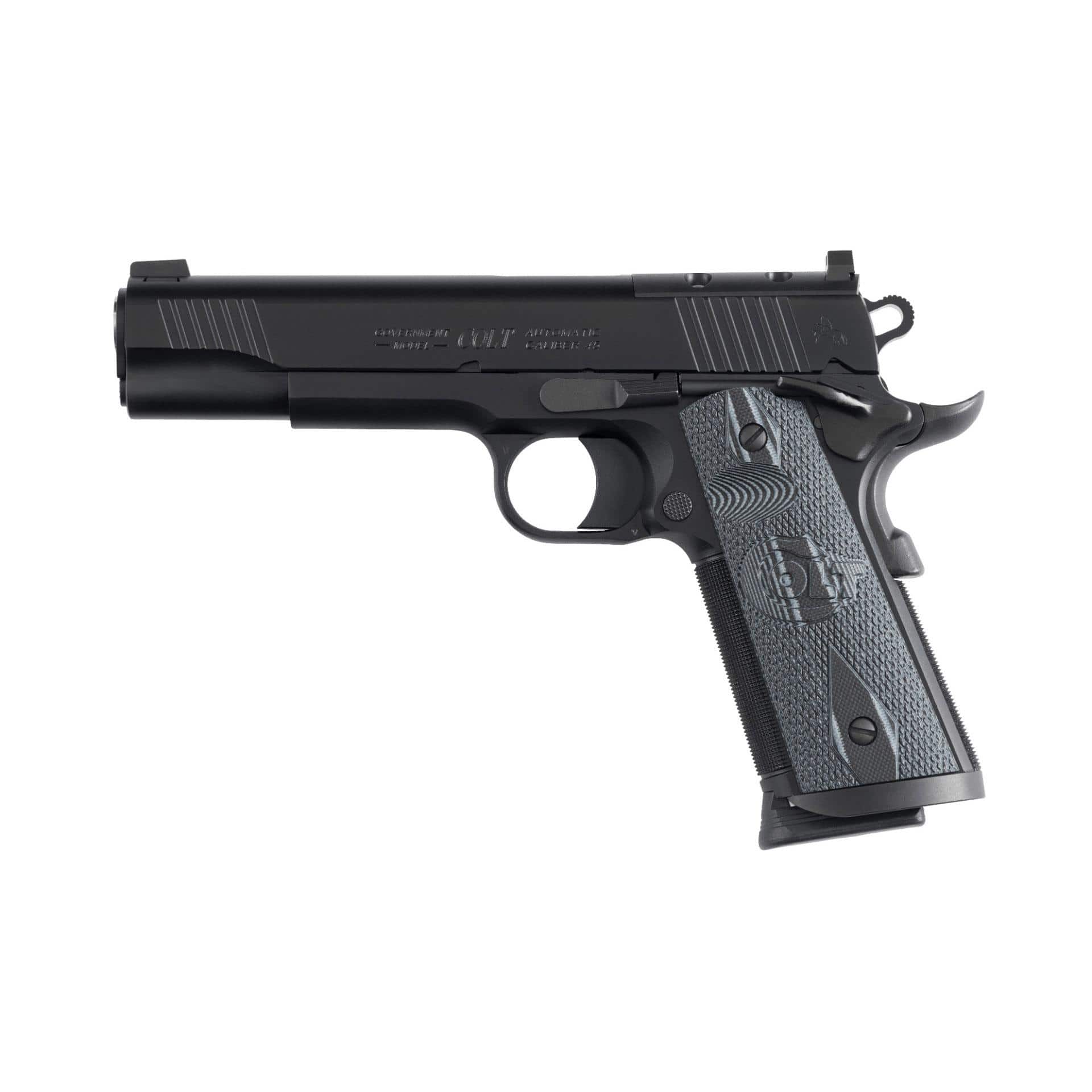 Colt CCU Government 1911 Handgun .45 ACP 8rd Magazine 5" Barrel Matte Black DLC G10 Grips Optic Ready