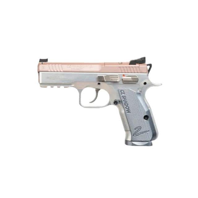 CZ Shadow 2 Compact Optic Ready Rose Handgun 9mm Luger 15rd Magazines(2) 4" Barrel Silver Aluminum Grip