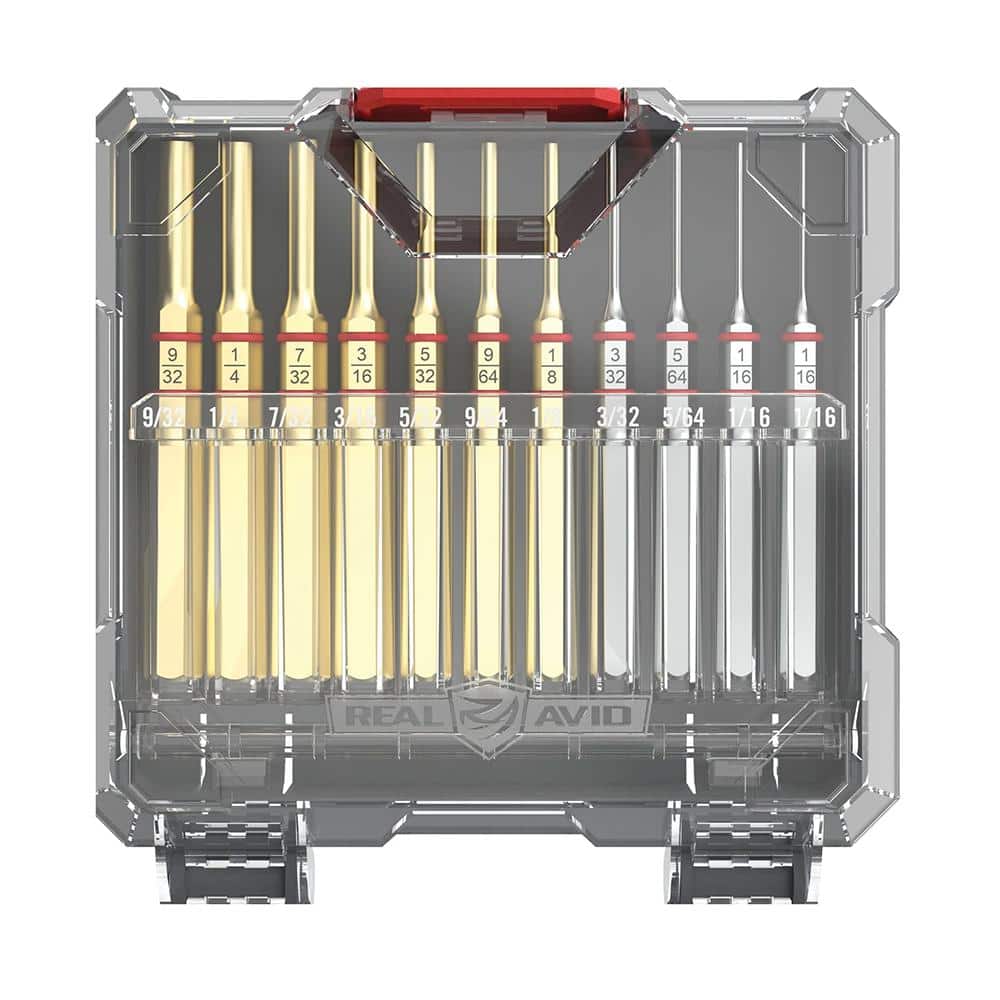 Real Avid Accu-Punch 11-Piece Standard Brass & Steel Pin Punch Set