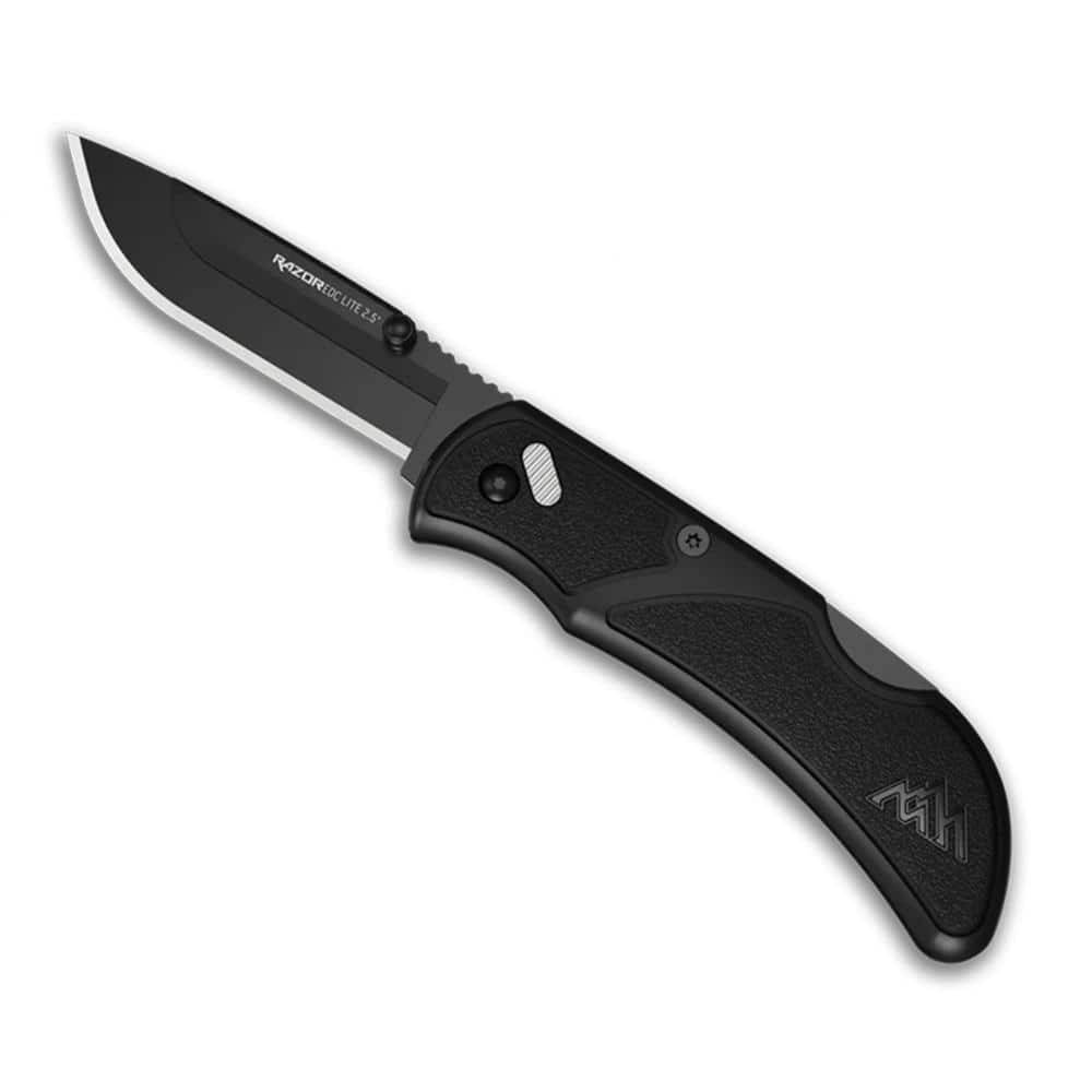 Outdoor Edge RazorEDC Lite Replaceable Blade Folding Knife 2-1/2" Drop Point Blade Black