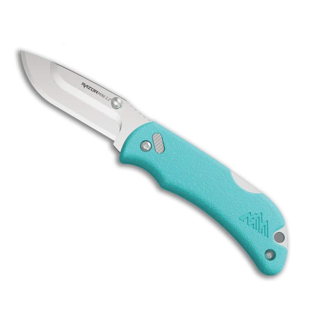 Outdoor Edge RazorMini Folding Knife 2-1/5" Drop Point Blade Aqua