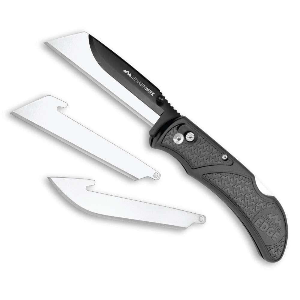 Outdoor Edge RazorWork Folding Knife with 3 3" Blades Black