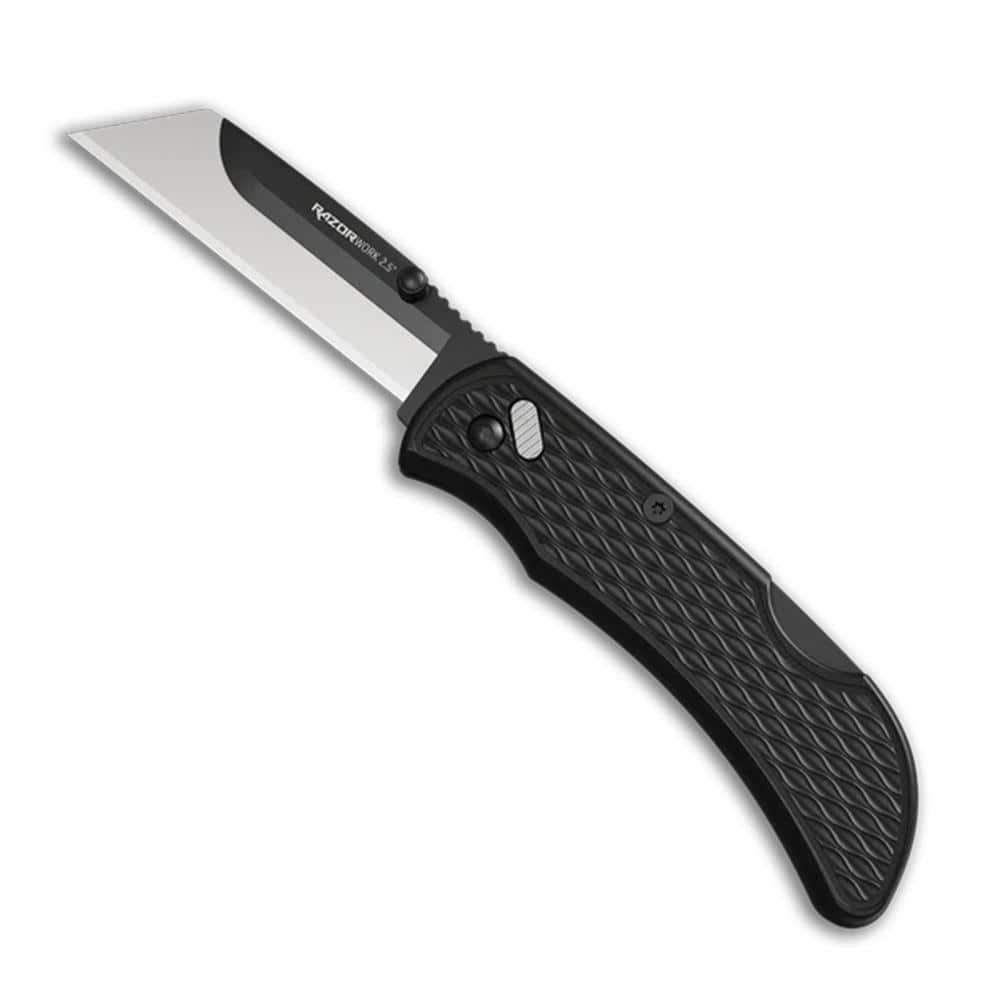 Outdoor Edge Razor-Work Knife 2-1/2" Blade Black with 2 Utility Blades