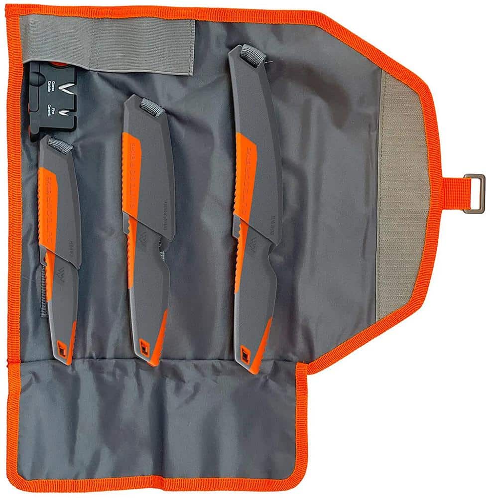 Outdoor Edge Vantex 4-Piece Roll Pack Knife Kit with 3 Blades