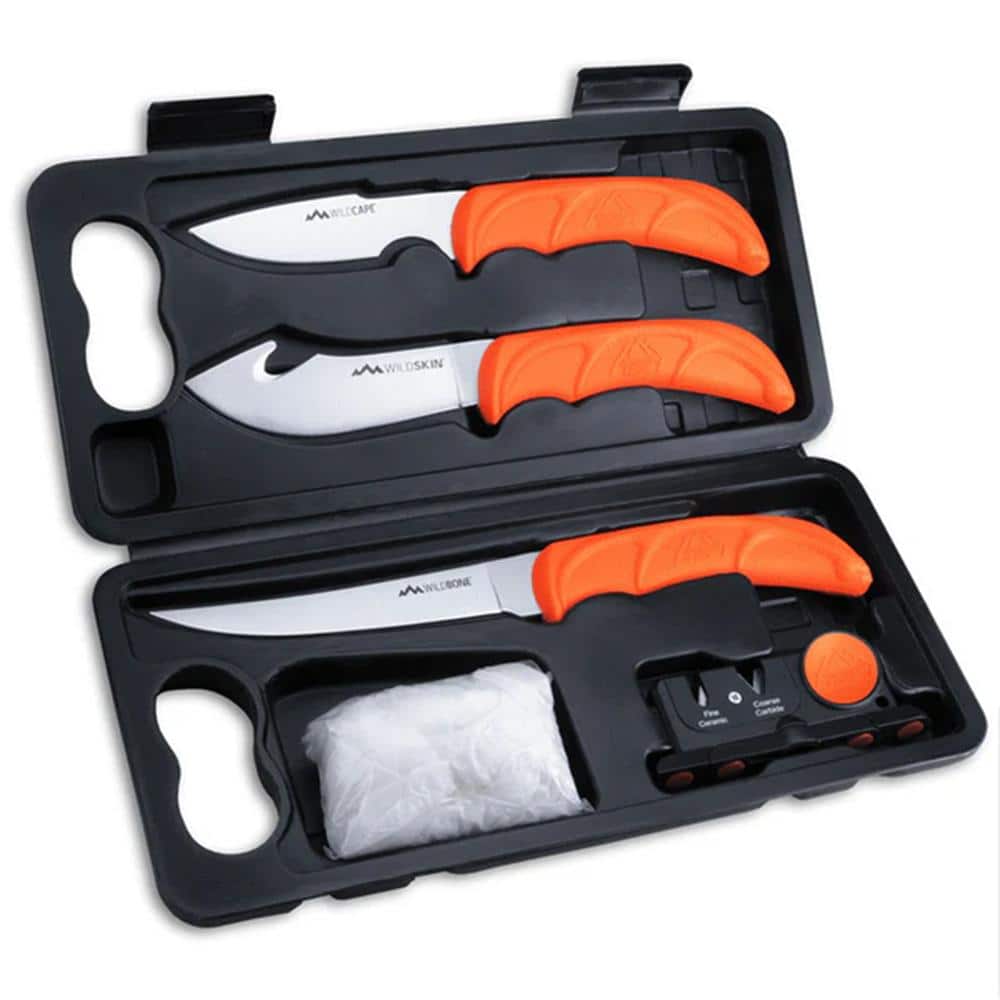 Outdoor Edge Wildlite 6-Piece Hunting Knife Kit with Blow Mold Case