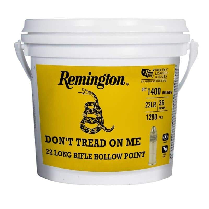 Remington Golden Bullet 250th Anniversary "Don't Tread On ME" Ammunition .22 LR 36gr HP 1280 fps 1400/ct Bucket