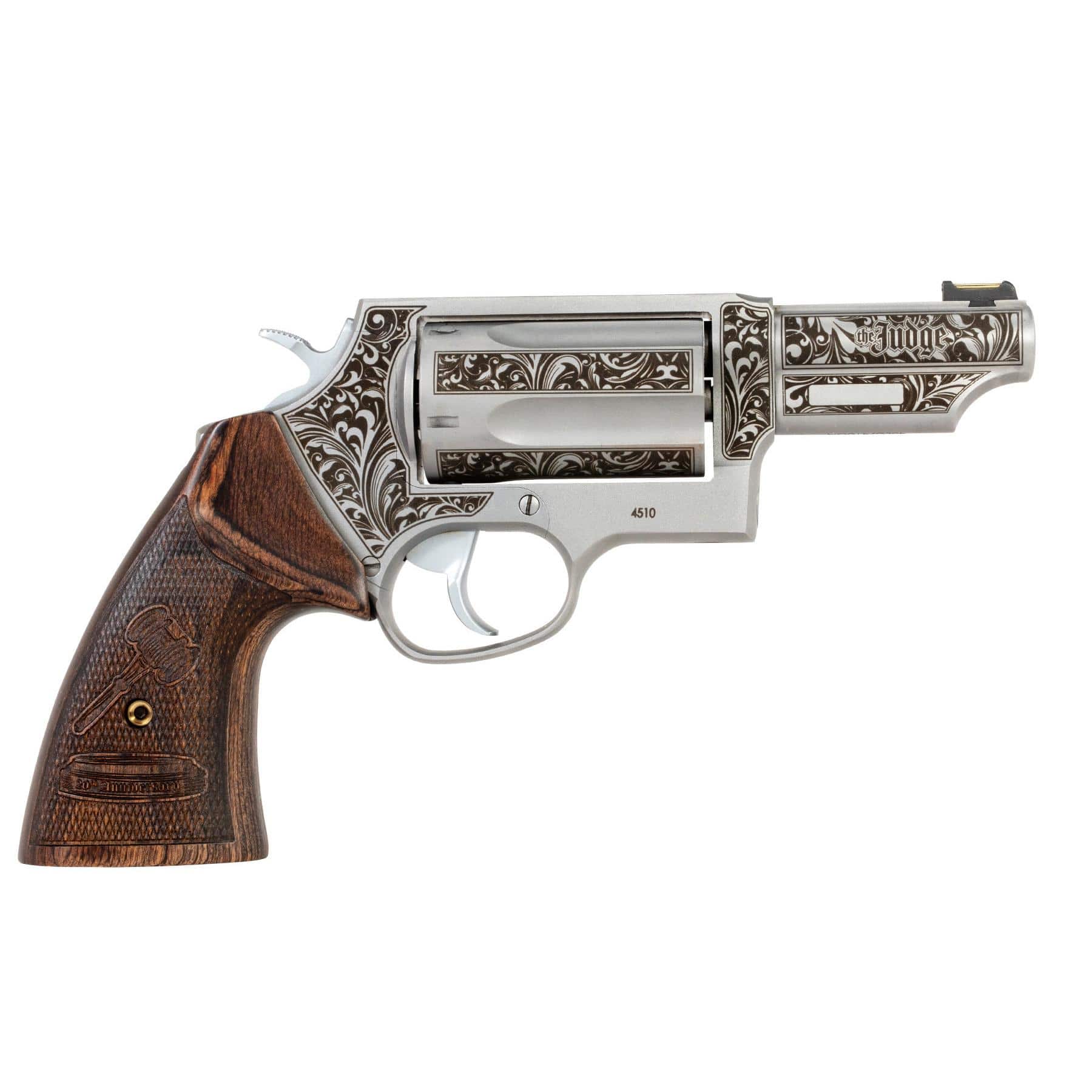 Taurus Judge 20th Anniversary Handgun .45 Colt/410ga 5rd Capacity 3" Barrel Engraved Stainless Wood Grips