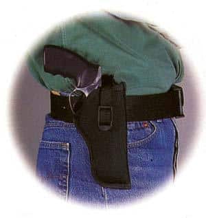 Uncle Mike's Sidekick Hip Holster for 7" - 8-1/2" Barrel medium and large double action revolvers tie-down loop included in Black Right Hand
