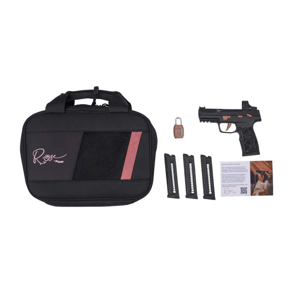 Sig Sauer P322 Rose Romeo RS Handgun .22 LR 20rd Magazines (3) 4" Barrel Black with Rose Savior Gun Bag