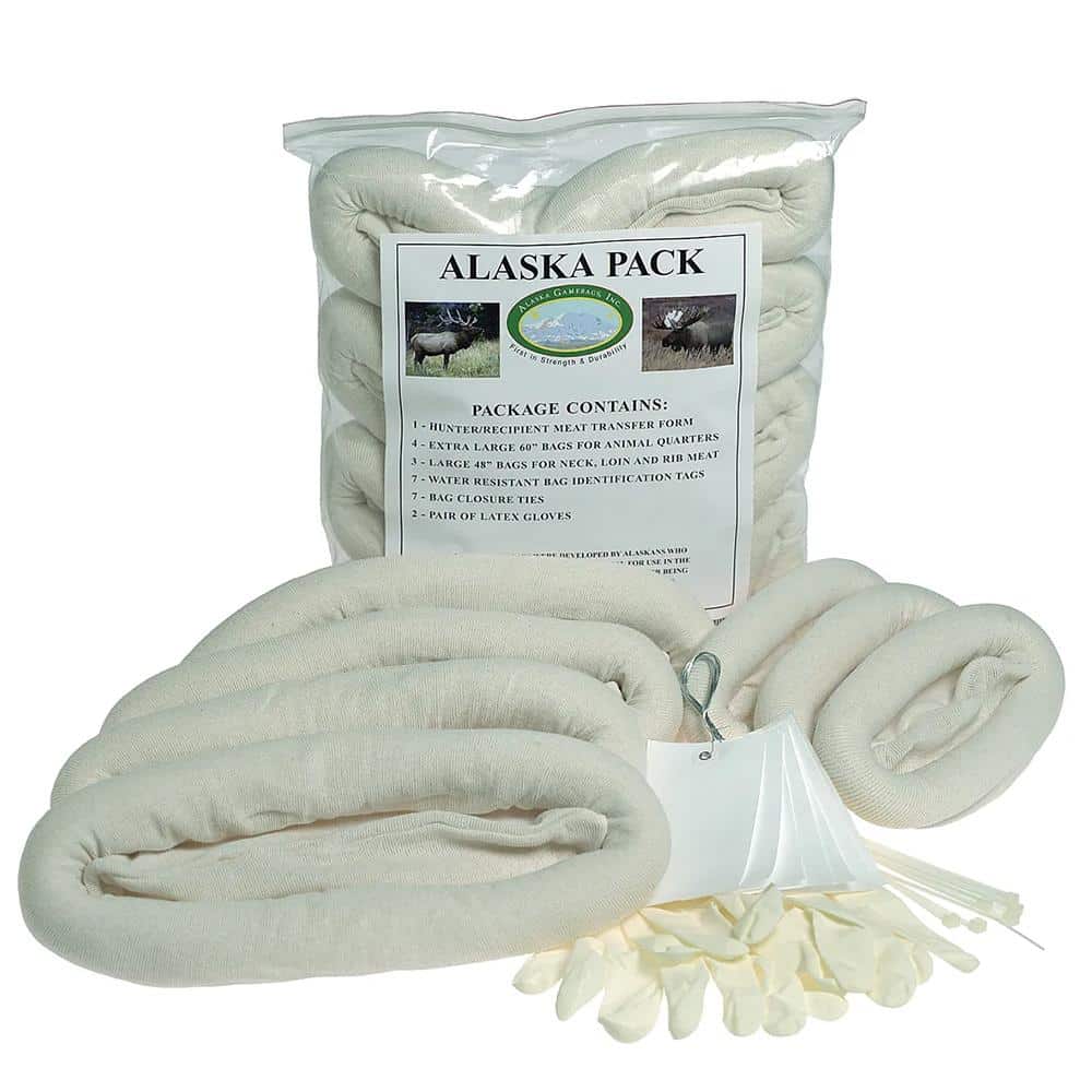 Alaska Game Bag Alaska Pack Large Game 7/ct Bags with Tag Ties and Gloves