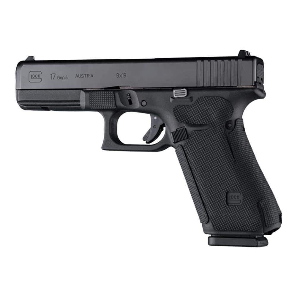 Hogue Wrapter Adhesive Grip Glock 17/17 MOS/34 MOS/45/45 MOS/19x (Gen 5) No Backstrap Rubber Block Texture Black