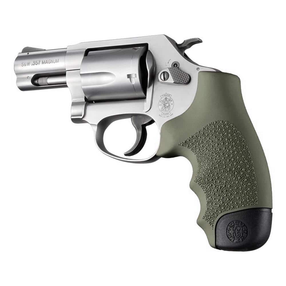 Hogue Overmolded Rubber Full Size Monogrip S&W Round Butt J-Frame Revolvers OD Green