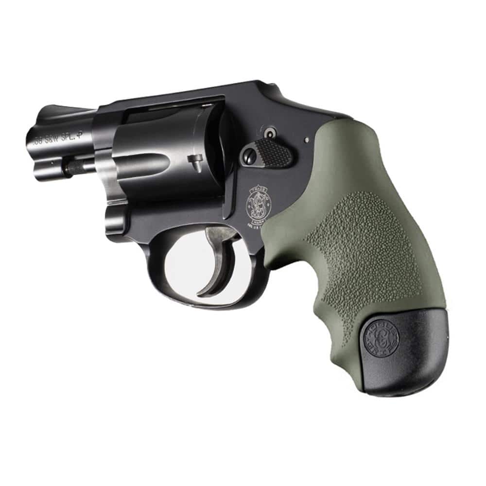 Hogue Overmolded Rubber Tamer Grip S&W Round Butt J-Frame Centennial Revolvers & Polymer M&P Bodyguard 38 OD Green