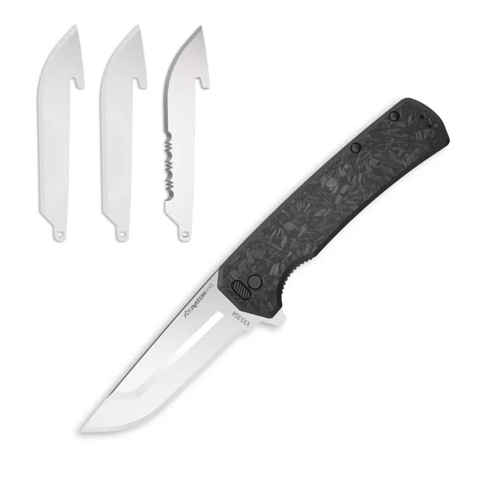 Outdoor Edge Razor VX5 Replaceable Blade Folding Knife 3" Drop Point Blade Black