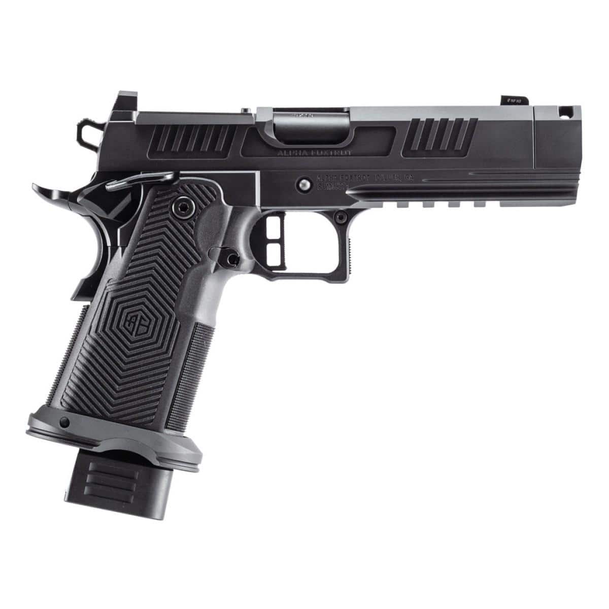 AF1911-ROMULUS 9MM 10Rd Magazine (5) 4.25" MOS Optic Cut Press In Compensated Ramped Bull Barrel DLC BLK