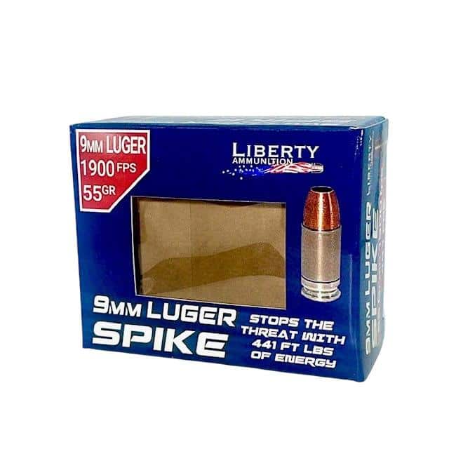 Liberty SPIKE 2.0 Handgun Ammunition 9mm Luger 55gr 1900 fps 20/ct